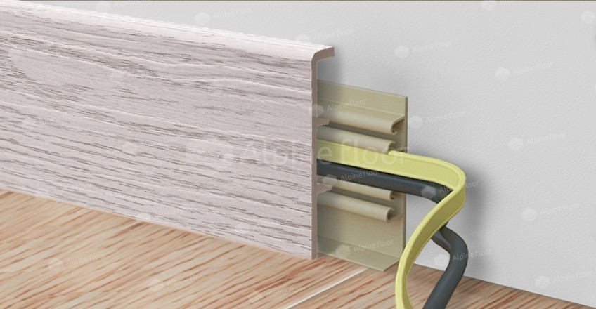 Напольный плинтус Rico Concept 80 Ясень норд (2200*20*80 мм) — купить в Санкт-Петербурге