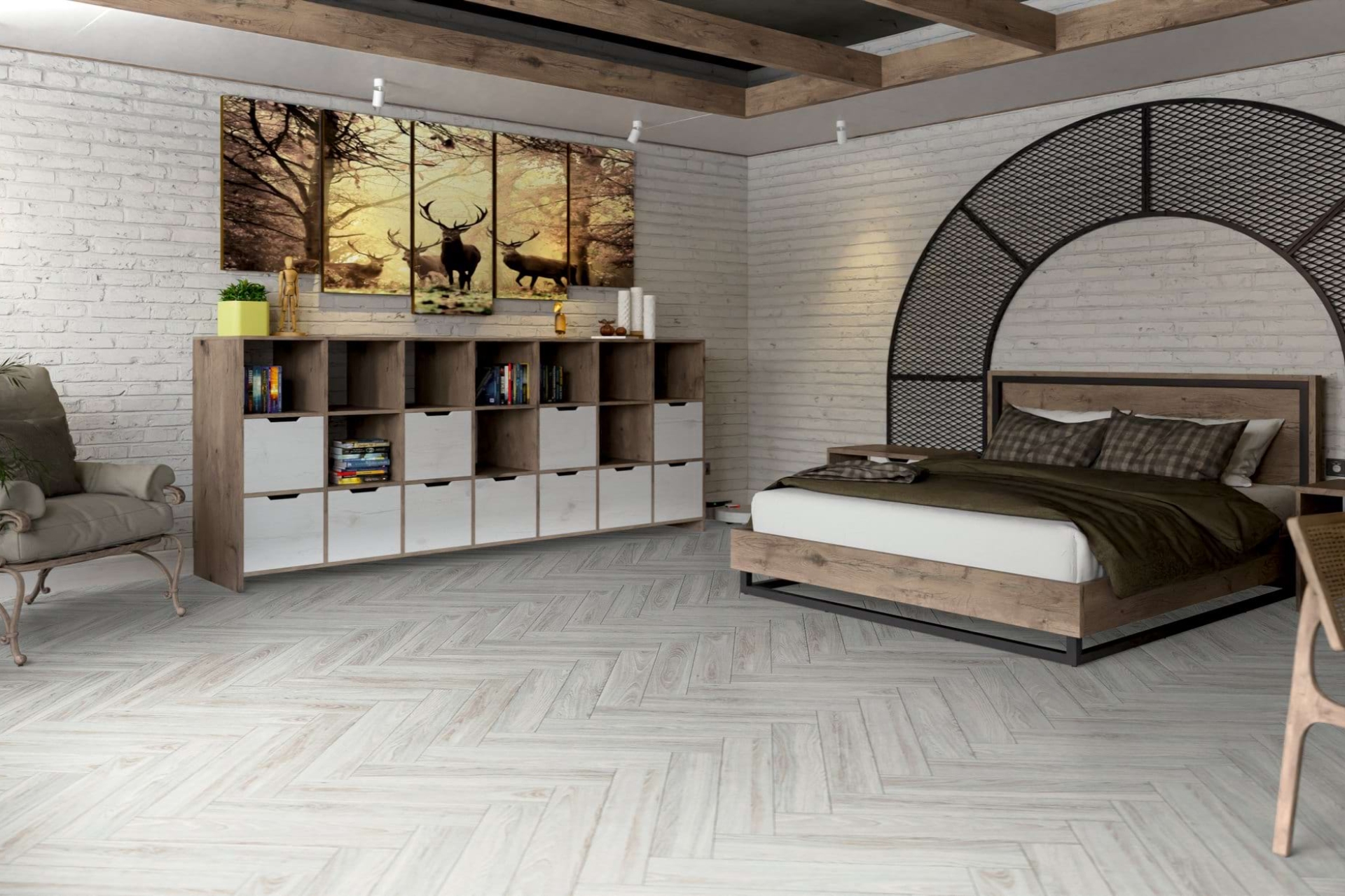 Инженерный паркет «Damy Floor» Ванильный (укладка елочкой) — купить в Санкт-Петербурге