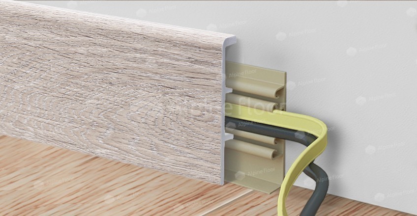 Напольный плинтус Rico Concept 80 Дуб Латте (2200*20*80 мм) — купить в Санкт-Петербурге