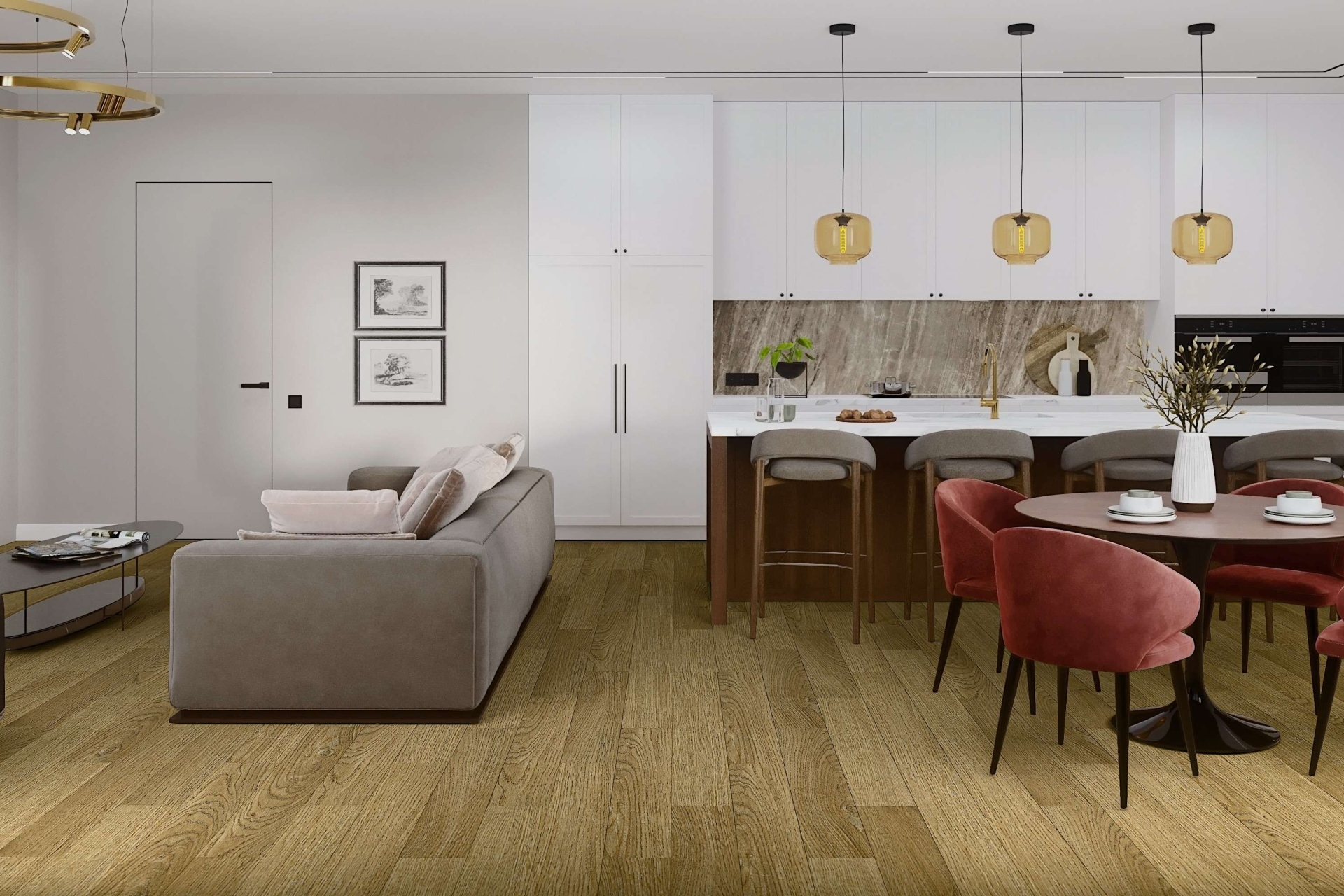 SPC ламинат «Damy Floor» Дуб Золотой (1220*180*4 мм) — купить в Санкт-Петербурге