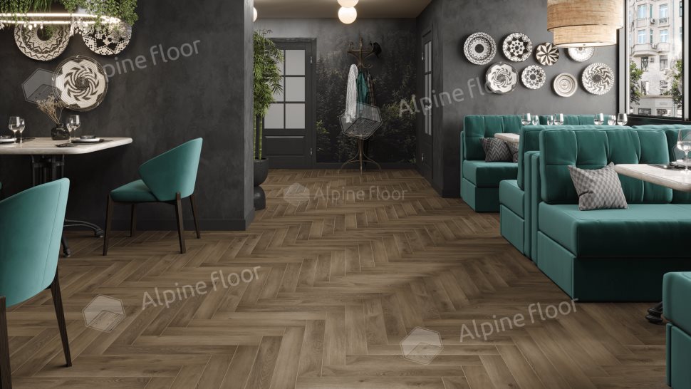 Ламинат "Alpine Floor" Herringbone 12 PRO Дуб Анжу (606*101*12 мм) — купить в Санкт-Петербурге