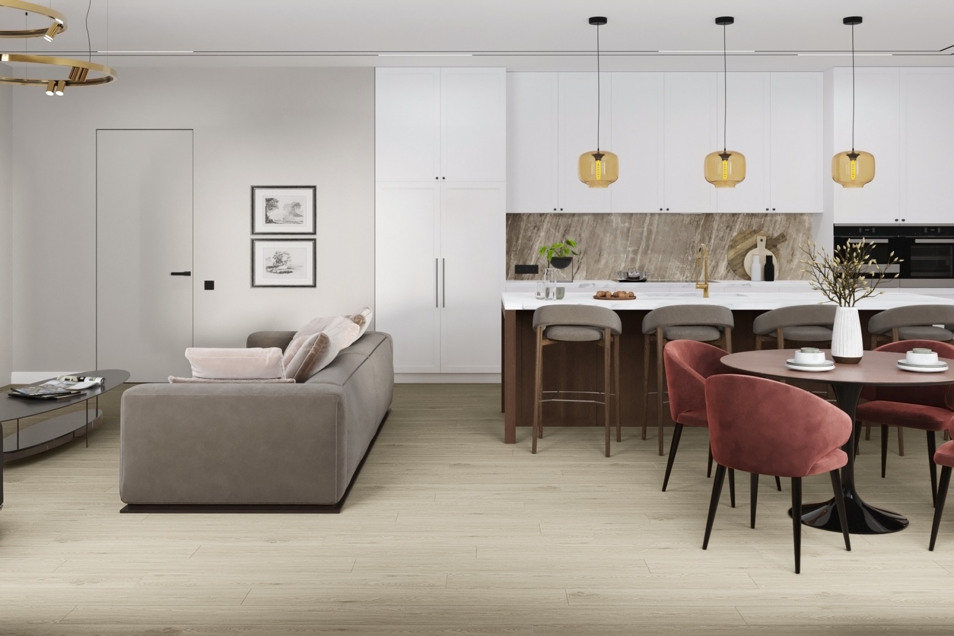 Усовершенствованная кварц-виниловая плитка «Damy Floor» Дуб Светлый (1227*187*2,5 мм) — купить в Санкт-Петербурге