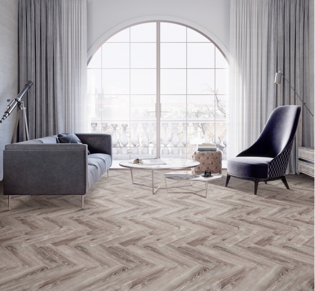 Виниловый ламинат SPC "Cronafloor" Herringbone Дуб Тулон (640*128*4,5 мм) — купить в Санкт-Петербурге