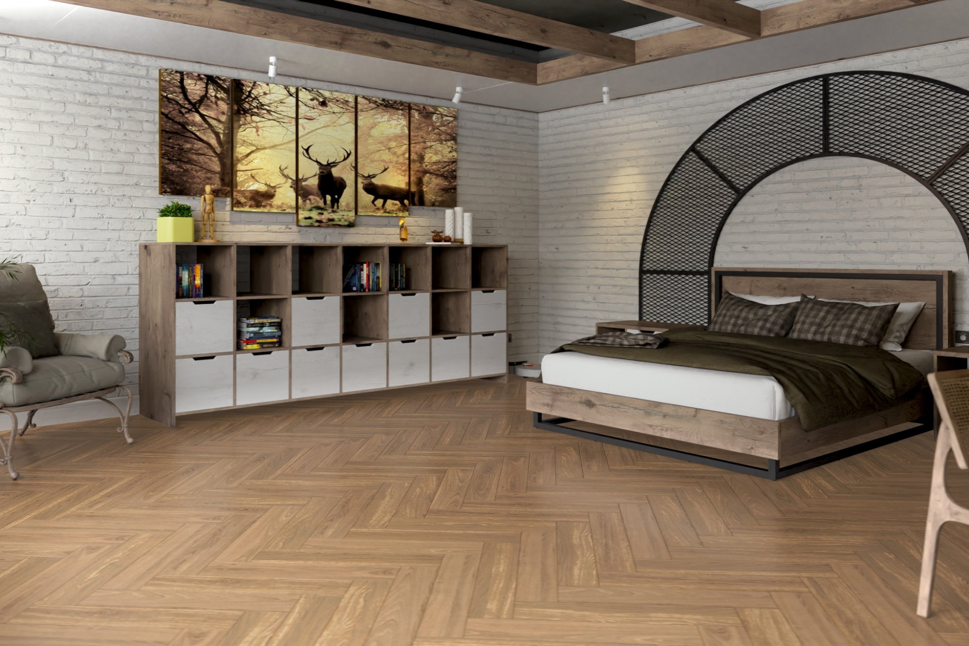 Инженерный паркет «Damy Floor» Натуральный (укладка елочкой) — купить в Санкт-Петербурге