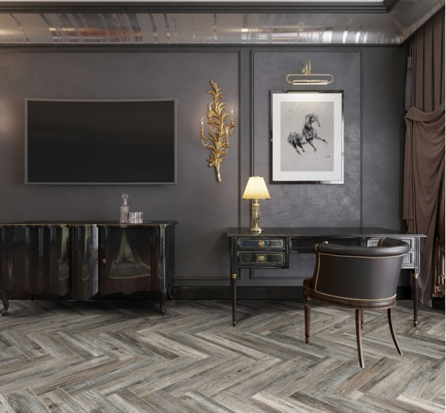 Виниловый ламинат SPC "Cronafloor" Herringbone Дуб Реймс (640*128*4,5 мм) — купить в Санкт-Петербурге