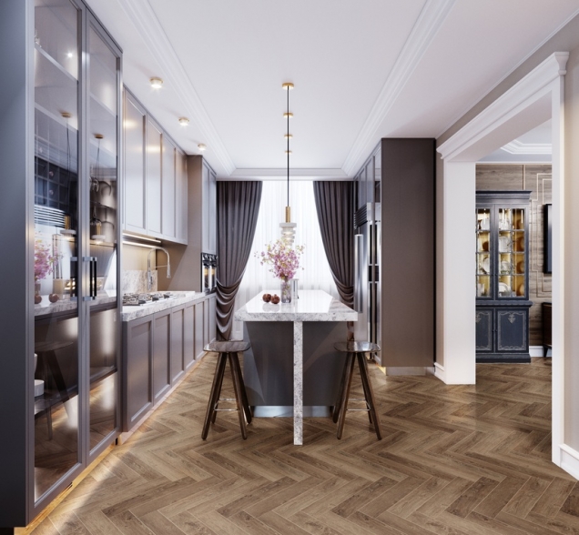 Виниловый ламинат SPC "Cronafloor" Herringbone Дуб Тулуза (640*128*4,5 мм) — купить в Санкт-Петербурге